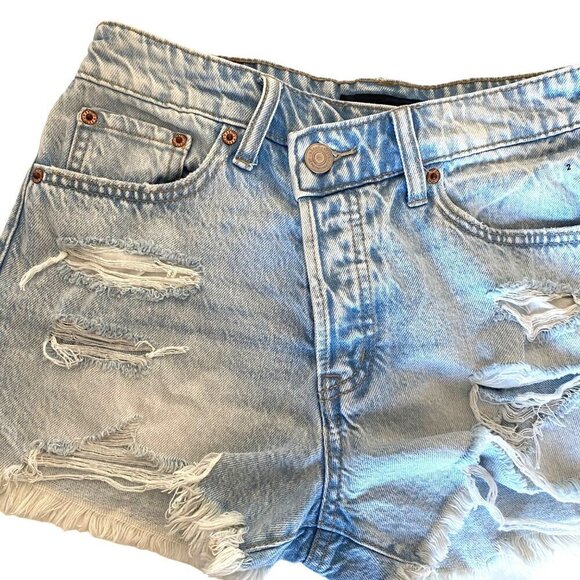 Aeropostale High-Rise Button Fly Denim Mom Shorts Sz 2 NWT Retro 90's Boho - Picture 4 of 14